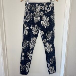 7 For All Mankind Blue Floral Jacquard women's 25 ankle skinny jeans Bohemian EU